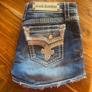 Rock revival Kai silver bling shorts 30